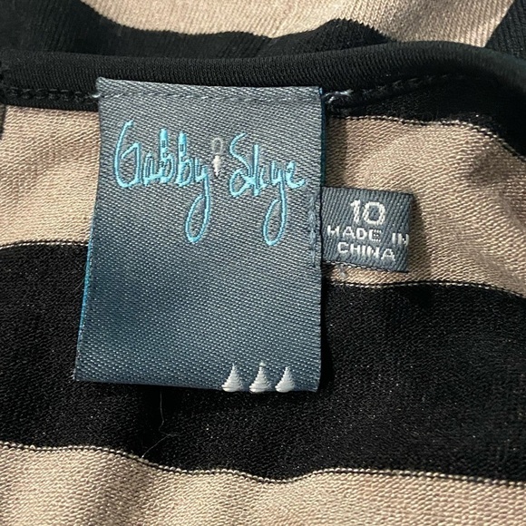 Gabby Skye Black And Beige 3/4 Sleeve Dress Sz 10 - Picture 12 of 16